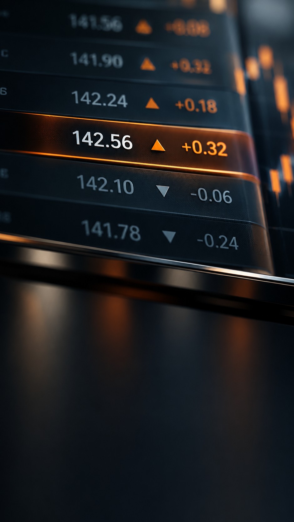 Macro close up of a price ticker display with tiny price increments highlighted